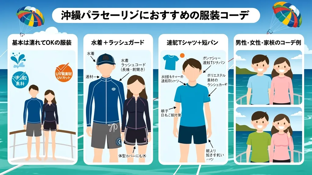 沖縄パラセーリングにおすすめの服装コーデ